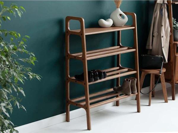 Woodesk Faro, Masif Ahşap, Ayakkabılık Ve Raf Sistemi, 115X75, Ceviz Renk, Cpt4728-75 - Image 1