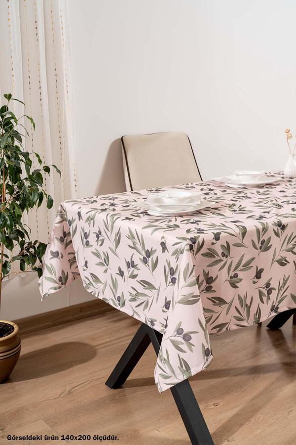 Zeytin Dalı Krem Masa Örtüsü, Sofra Bezi, Piknik Örtüsü - Image 1
