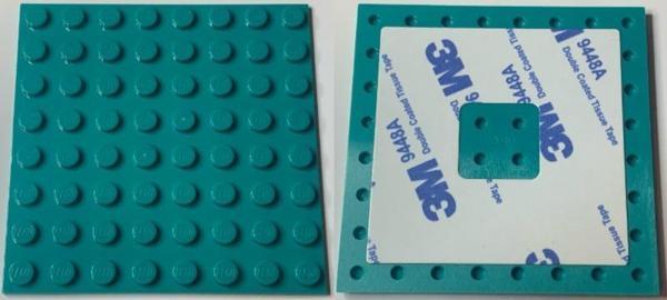 Lego 6370224 Plate, Modified 8 x 8 with Double-Sided Adhesive Tape on Back - Image 1