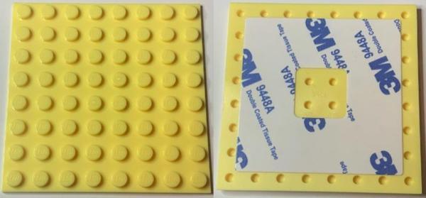 Lego 6396070 Plate, Modified 8 x 8 with Double-Sided Adhesive Tape on Back - Image 1