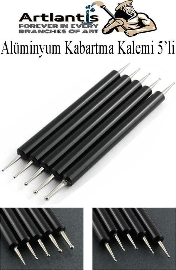 Ahşap Alüminyum Kabartma Kalemi 5 li 1 Paket Aliminyum Folyo Kabartma Çift Uçlu İzleme Noktalama Kalemi Gravür - Image 1