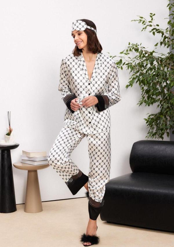 Pierre Cardin 1300 Kadın Biyeli Saten Pijama Takımı - Image 1