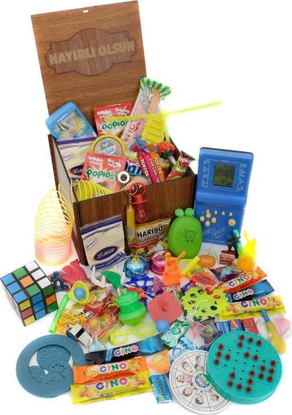 Ahşap Gıda Ve Oyuncak Kutusu Mavi Tetris ( Hayırlı Olsun ) - Image 1
