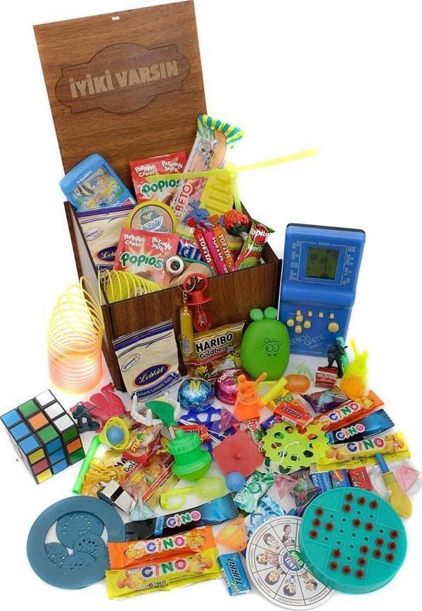 Ahşap Gıda Ve Oyuncak Kutusu Mavi Tetris ( İyi ki Varsın ) - Image 1