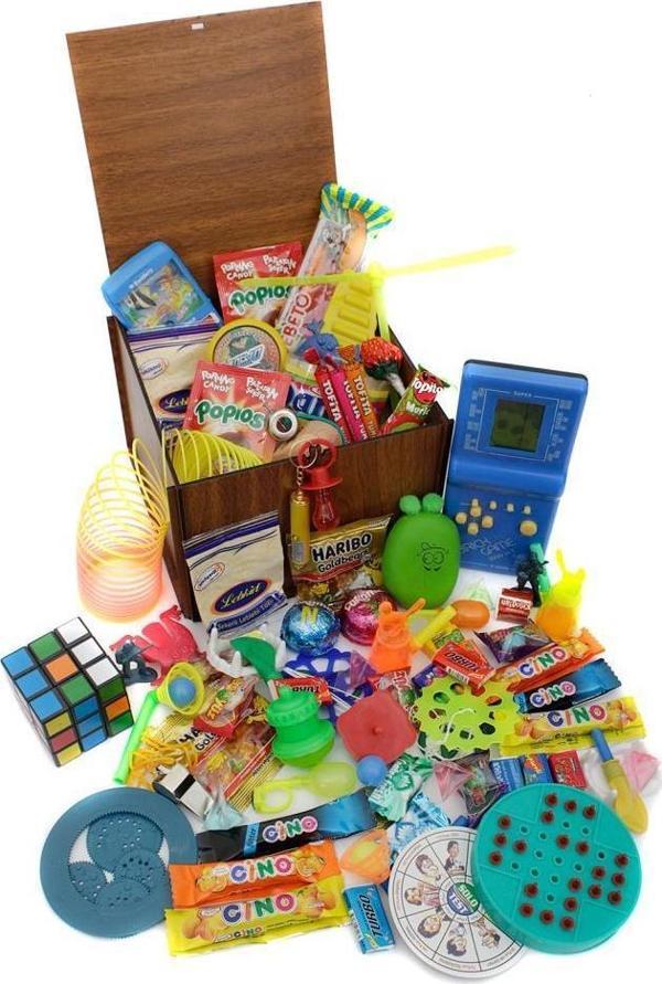 Nostaljik Lezzetler Ahşap Gıda Ve Oyuncak Kutusu Mavi Tetrisli - Image 1