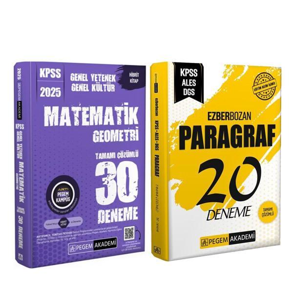 Pegem 2025 KPSS Matematik ve Paragraf Deneme Seti 2 Kitap - Pegem Akademi Yayıncılık - Image 1