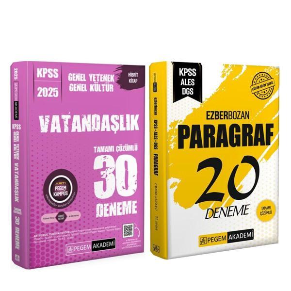 Pegem 2025 KPSS Vatandaşlık ve Paragraf Deneme Seti 2 Kitap - Pegem Akademi Yayıncılık - Image 1