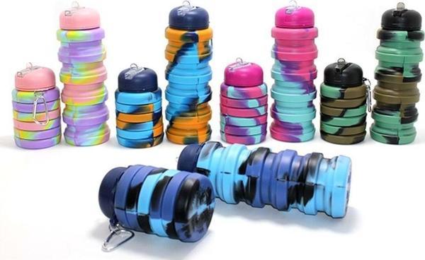 Katlanabilir Portatif Silikon Su Şişesi 500 Ml - Image 1