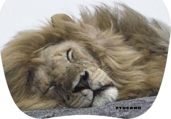 Altı Kaymaz 23 x 20 cm Natura Serisi Uyuyan Aslan Resimli Mouse Pad - Image 1