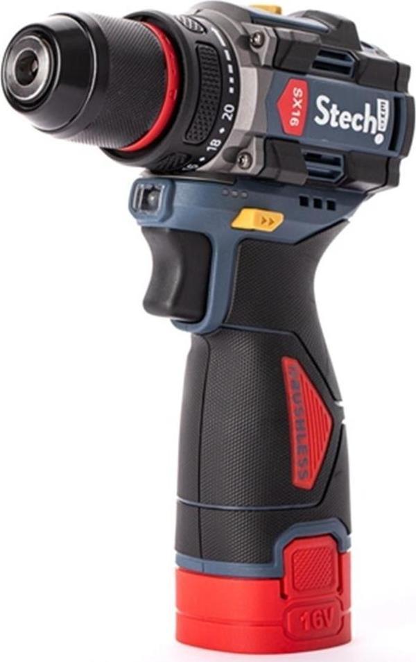 StechEnd SX16 Darbesiz Akülü Vidalama Matkap 2 x 2Ah - Image 1