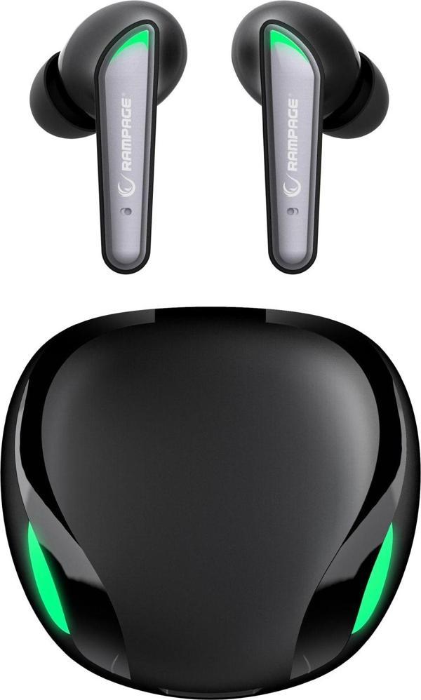 Rampage RM-TWS01G Viper TWS Bluetooth Mikrofonlu Kulak İçi Oyuncu Kulaklığı Siyah - Image 1