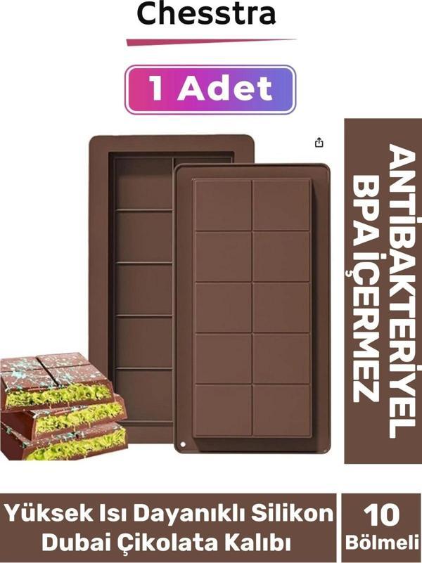 Esnek Bpa İçermez Yüksek Isı Dayanıklı Meşhur Dubai Çikolata Silikon Kalıbı 1 Adet - Image 1