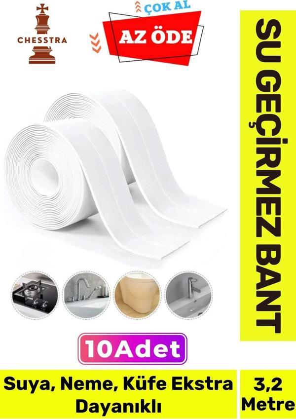 Özel Üretim Lavabo Tezgah Klozet Banyo Pencere Duş İzolasyon 3.2m Su Geçirmez Sızdırmaz Bant 10 Adet - Image 1