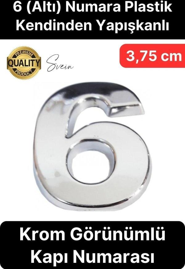 No 6 Kapı Numarası Kendinden Yapışkanlı Masa Dolap Plastik Ev Posta Kutusu Dış Mekan Daire 3,75 cm - Image 1