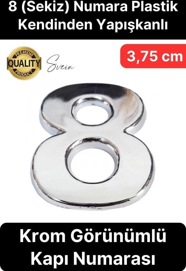 No 8 Kapı Numarası Kendinden Yapışkanlı Masa Dolap Plastik Ev Posta Kutusu Dış Mekan Daire 3,75 cm - Image 1