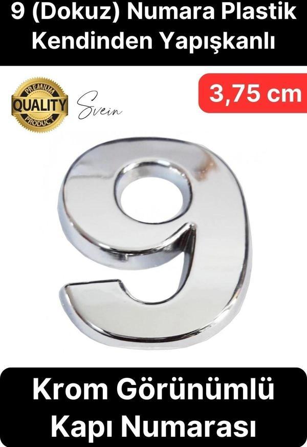 No 9 Kapı Numarası Kendinden Yapışkanlı Masa Dolap Plastik Ev Posta Kutusu Dış Mekan Daire 3,75 cm - Image 1