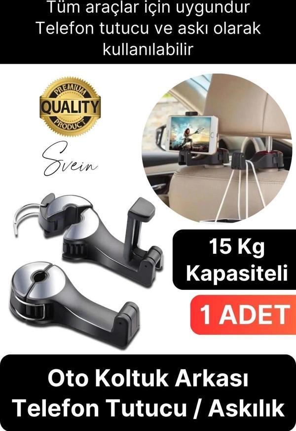 Oto Koltuk Arkası Telefon Tablet Tutucu Askılık Mesafe Ayarlı Uzayan Ayarlanabilir Sağlam Organizer - Image 1