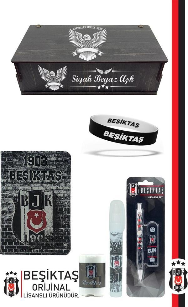 Beşiktaş Orijinal Lisanslı Kalem Bileklik Bloknot Hediyelik Set - Image 1