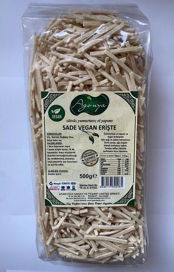 AGONYA Sade Vegan Erişte 500 Gr - Image 1