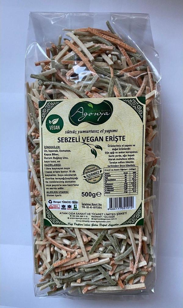 AGONYA Sebzeli Vegan Erişte 500G - Image 1