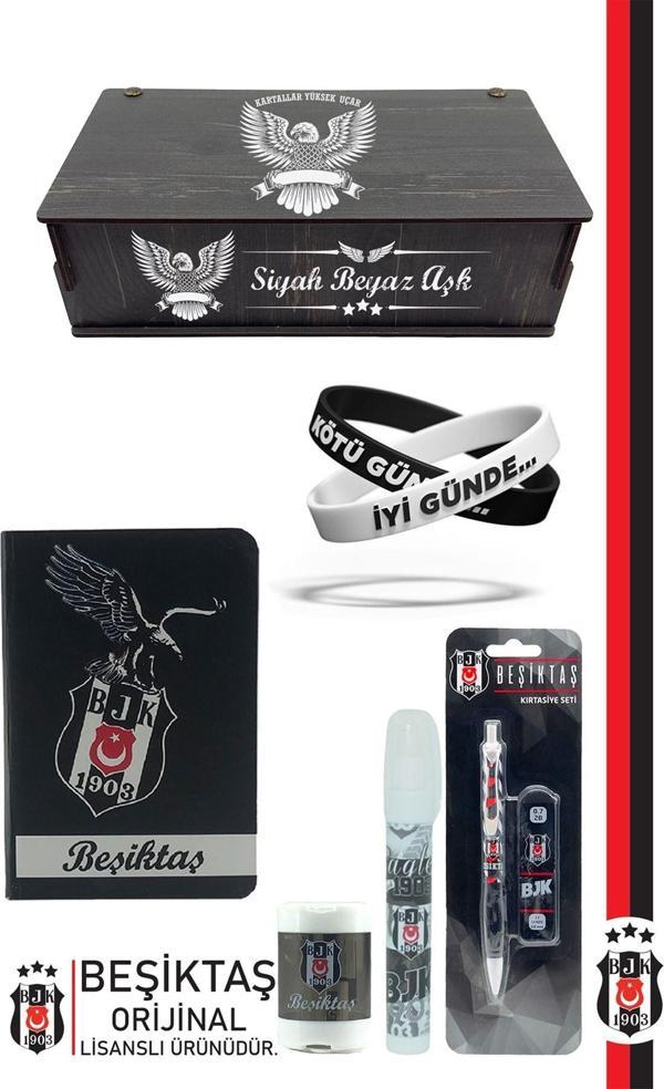 Beşiktaş Orijinal Lisanslı Kalem Bileklik Bloknot Hediyelik Set - Image 1