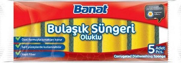Banat Bella Oluklu Bulaşık Süngeri 5'Li Paket - Image 1
