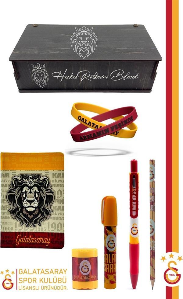Galatasaray Orijinal Lisanslı Kalem Bileklik Bloknot Silgi Hediyelik Set - Image 1