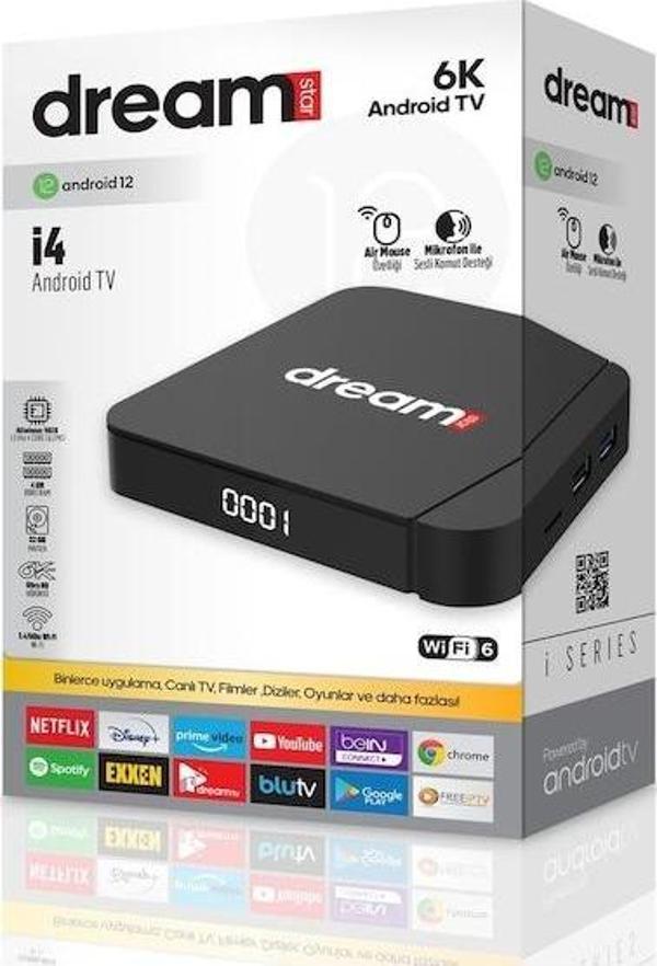 Dreamstar i4 4 GB Ram 32 GB Hafıza Android 12 Uydu Alıcı - Image 1
