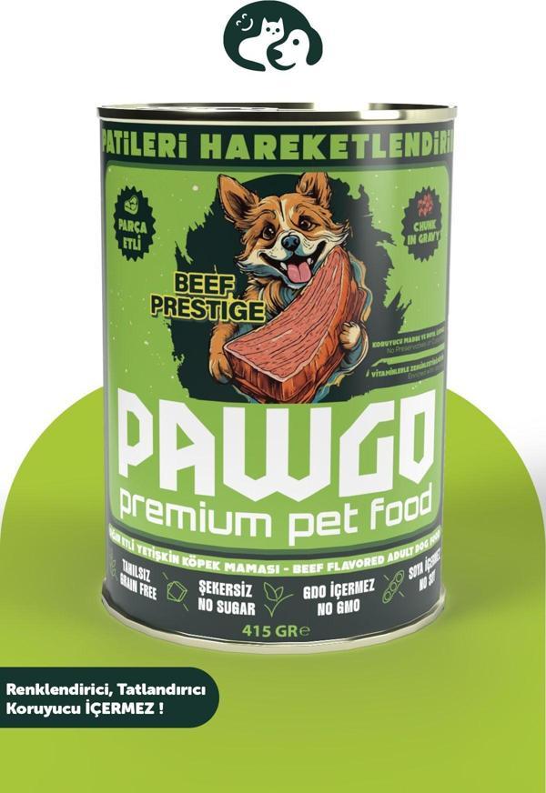 Pawgo Beef Prestige | Sığır Etli | Premium | Yetişkin | Parça Etli | Köpek Yaş Mama | 415G - Image 1