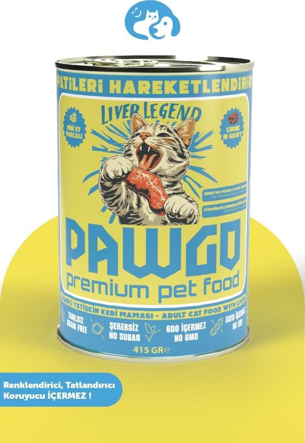Pawgo Liver Legend | Ciğerli | Premium | Yetişkin | Parça Etli | Kedi Yaş Mama | 400G - Image 1