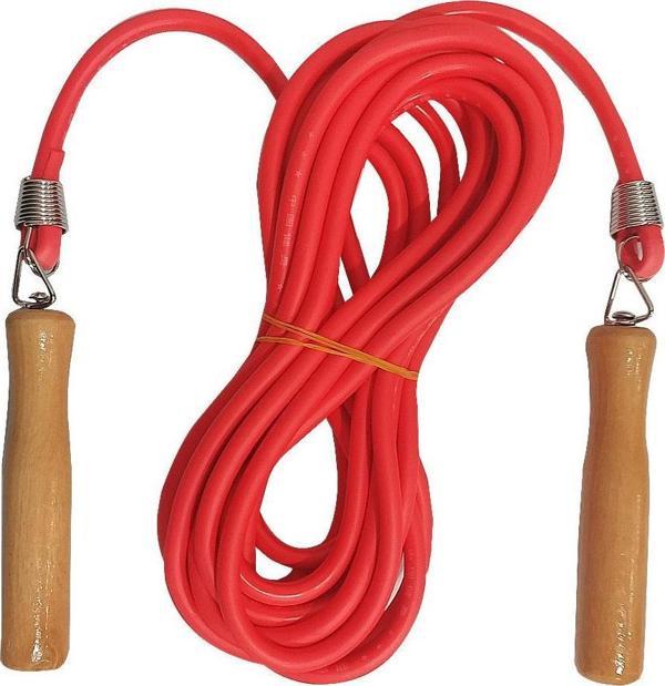 Avessa 7 Metre Ahşap Saplı Atlama ipi Kırmızı 2807K - Image 1