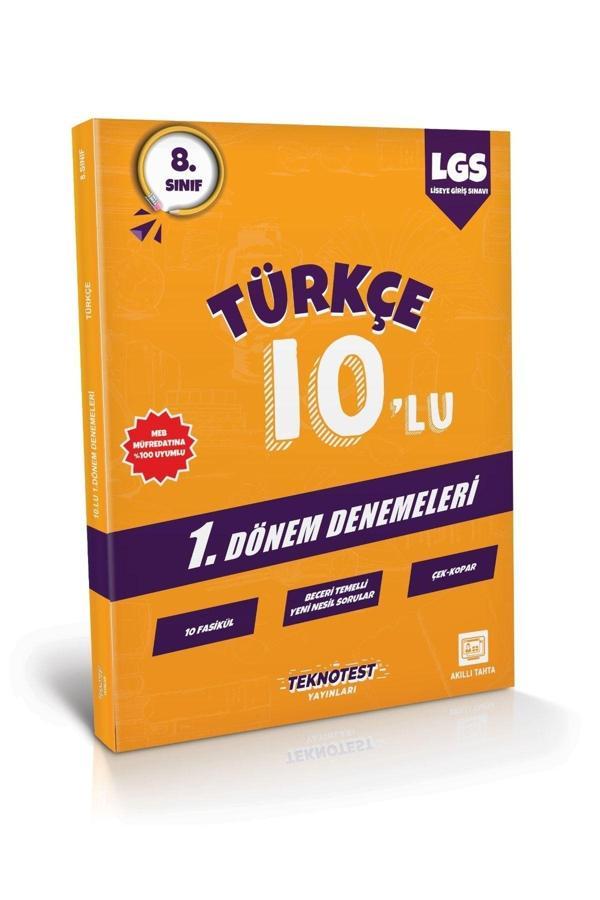 8. Sınıf 1. Dönem Lgs 10'lu Türkçe Denemeleri - Günay Yayınları - Image 1