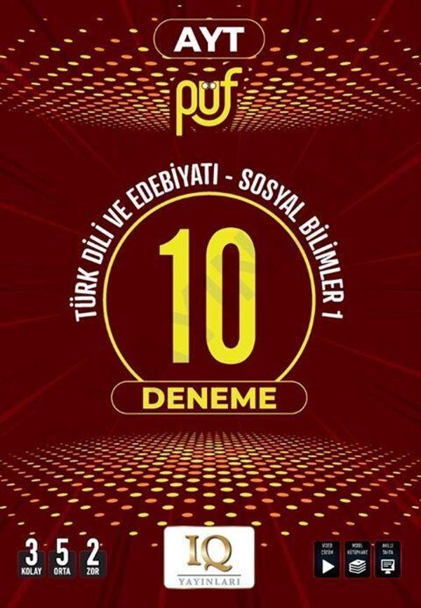 IQ Yayınları AYT Türk Dili ve Edebiyatı Sosyal Bilimler Püf 10 Deneme - PRF Paraf Yayınları - Image 1