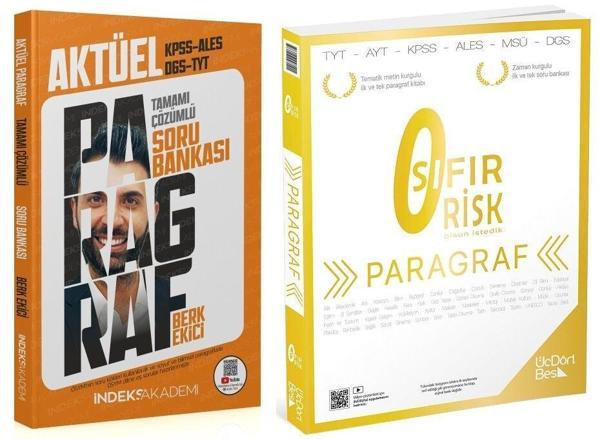 Üç Dört Beş + İndeks YKS TYT AYT KPSS DGS ALES Paragraf Sıfır Risk Soru Bankası 2 li Set - Üç Dört Beş Yayınları - Image 1