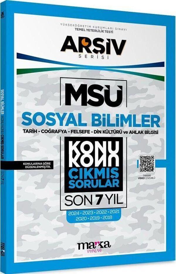 Marka Yayınları MSÜ Sosyal Bilimler ARŞİV Serisi Konu Konu Son 7 Yıl Çıkmış Sorular - Marka Yayınları - Image 1
