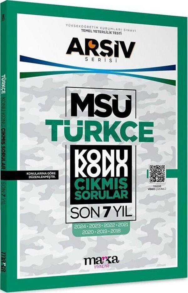 Marka Yayınları MSÜ Türkçe ARŞİV Serisi Konu Konu Son 7 Yıl Çıkmış Sorular - Marka Yayınları - Image 1