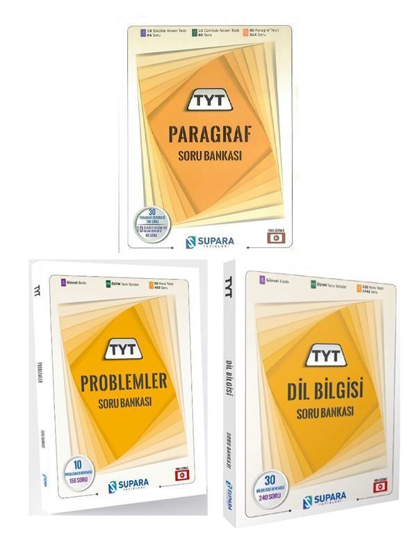 Supara YKS TYT Paragraf + Problem + Dil Bilgisi Soru 3lü Set - Supara Yayınları - Image 1