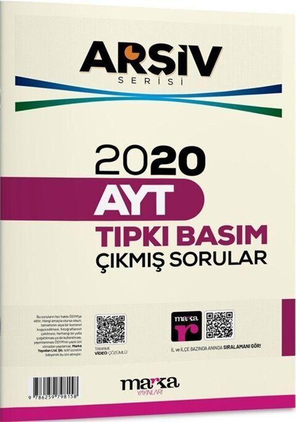 Marka Yayınları 2020 AYT Arşiv Serisi Tıpkı Basım Çıkmış Sorular - Marka Yayınları - Image 1