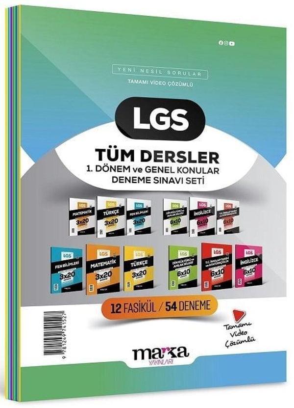Marka 2025 8. Sınıf LGS Tüm Dersler 1. Dönem Genel Konular 12 Fasikül 54 Deneme Set Marka Yayınları - Marka Yayınları - Image 1