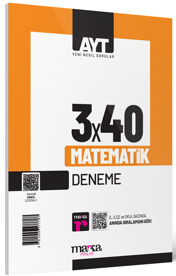 Marka 2025 YKS AYT Matematik 3x40 Deneme Marka Yayınları - Marka Yayınları - Image 1