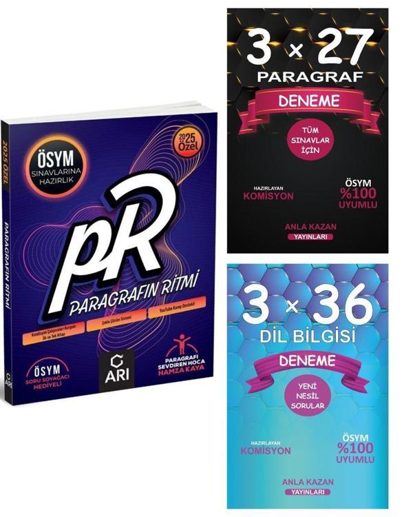 Anla Kazan Paragraf Problem Deneme ve Arı TYT Paragrafın Ritmi 3 lü Set - Anla Kazan Yayınları - Image 1