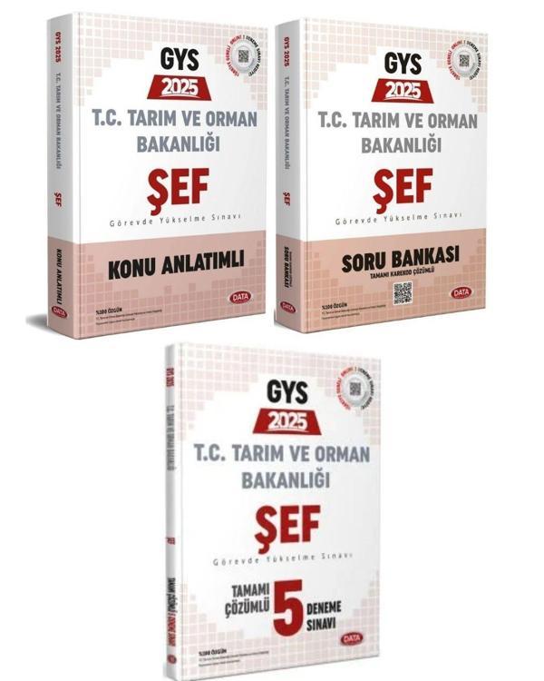 Data 2025 GYS Tarım ve Orman Bakanlığı Şef Konu + Soru + Deneme 3 Kitap Set  - Data Yayınları - Image 1