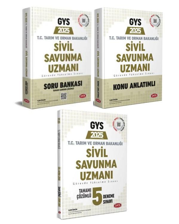 Data 2025 GYS Tarım ve Orman Bakanlığı Sivil Savunma Uzmanı Konu + Soru + 5 Deneme 3 Kitap Set Data - Data Yayınları - Image 1