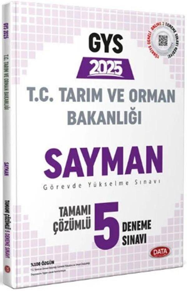 Data 2025 GYS Tarım ve Orman Bakanlığı Sayman 5 Deneme Çözümlü Görevde Yükselme Data Yayınları - Data Yayınları - Image 1