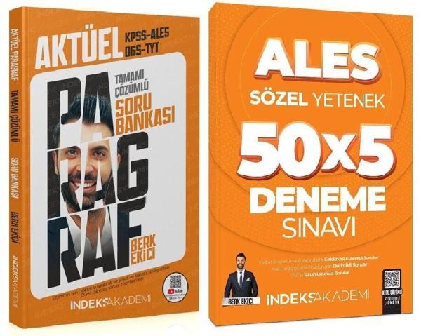 İndeks 2025 ALES Paragraf Soru Bankası + Sözel Yetenek 5 Deneme 2 li Set - Berk Ekici İndeks - İndeks Akademi Yayıncılık - Image 1