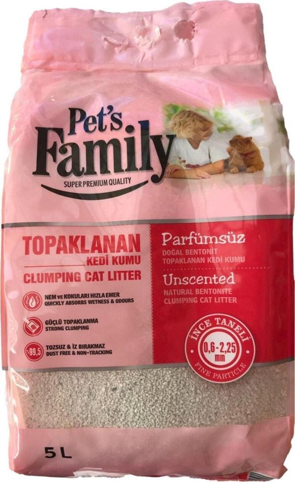 PET'S FAMİLY NATUREL İNCE BENTONİT KEDİ KUMU 5LT [PARFÜMSÜZ] - Image 1
