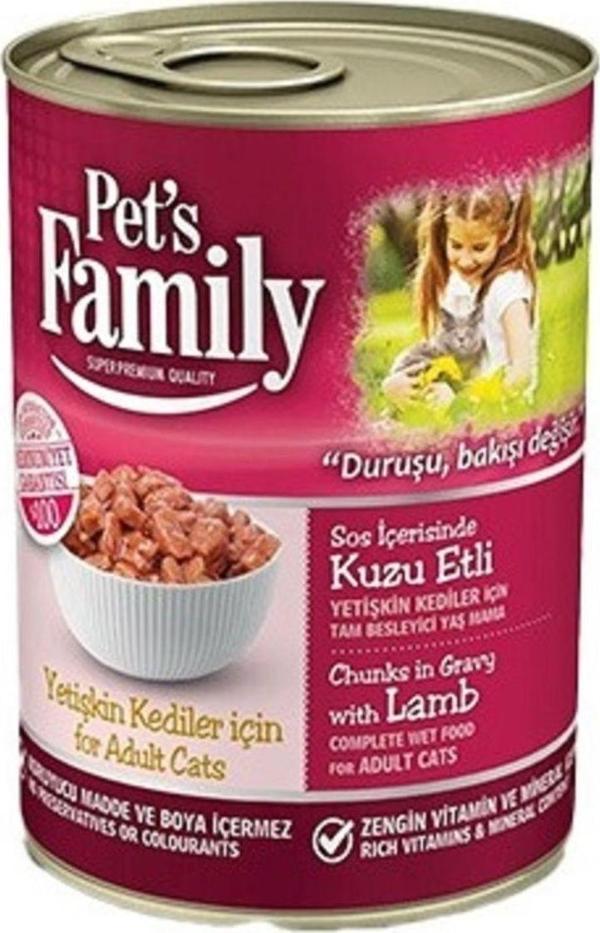 Kuzu Etli Konserve Yetişkin Kedi Maması 400 gr x 12 Kutu (Bir Koli) - Image 1