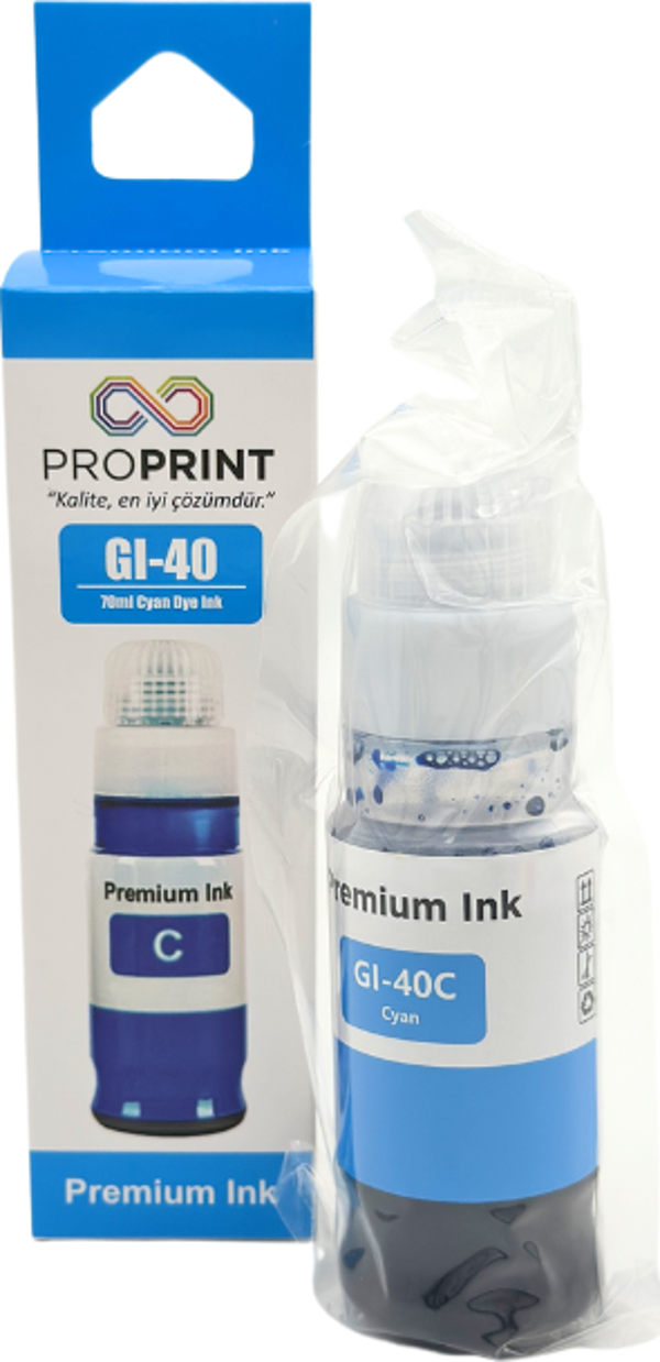 ProPrint Canon GI-40 Mavi Muadil Mürekkep 70 ML GM2040 - Image 1