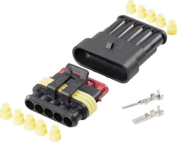 5 Pin Süperseal Su Geçirmez Araç Konnektörü Dişi-Erkek 15 mm - Image 1