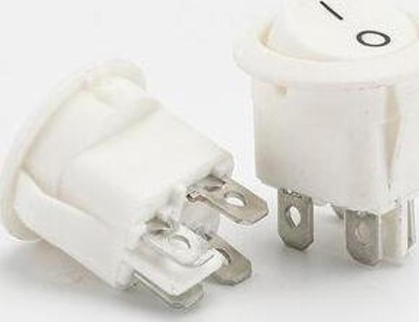 Yuvarlak Anahtar on-off 4 pin Beyaz 10 adet - Image 1
